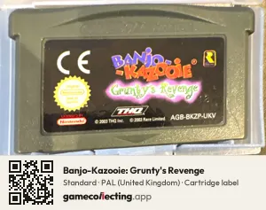 Banjo-Kazooie: Grunty's Revenge Game Boy Advance, PAL cartridge label