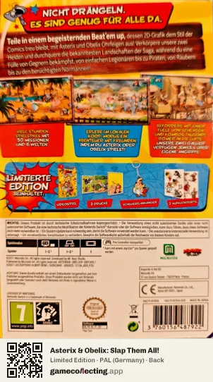 Asterix & Obelix: Slap Them All! Nintendo Switch, Germany box back