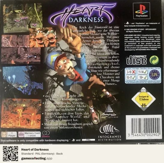 Heart of Darkness PlayStation, Germany box back