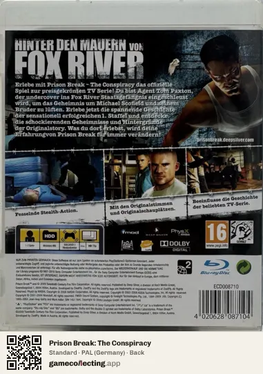 Prison Break: The Conspiracy PlayStation 3, Germany box back