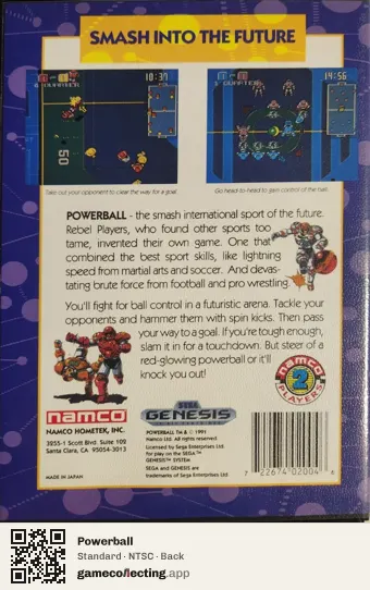 Powerball Sega Mega Drive / Genesis, NTSC box back