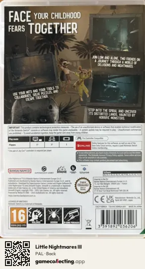 Little Nightmares III Nintendo Switch, PAL box back
