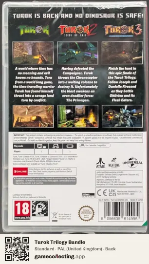 Turok Trilogy Bundle Nintendo Switch, United Kingdom box back