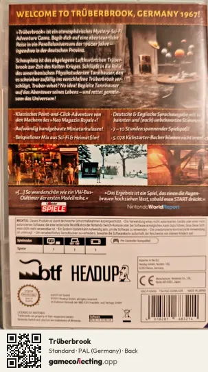 Trüberbrook Nintendo Switch, Germany box back