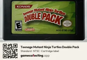 Teenage Mutant Ninja Turtles Double Pack Game Boy Advance, NTSC cartridge label