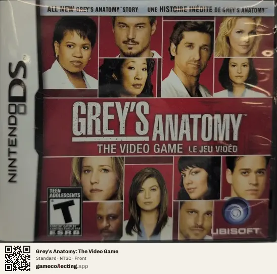 Grey's Anatomy: The Video Game Nintendo DS, NTSC box front