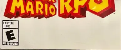 Super Mario RPG, the ESRB box on its front