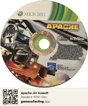 Apache: Air Assault Xbox 360, NTSC disc