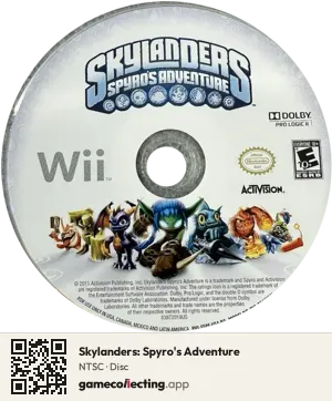 Skylanders: Spyro's Adventure Nintendo Wii, NTSC disc