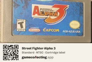 Street Fighter Alpha 3 Game Boy Advance, NTSC cartridge label