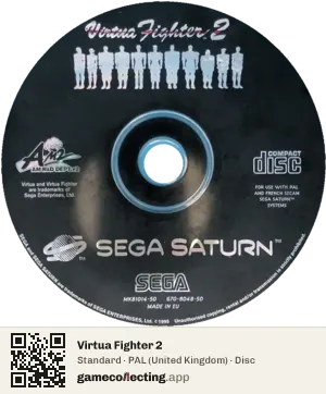 Virtua Fighter 2 Sega Saturn, PAL disc