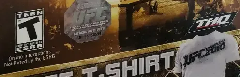 UFC Undisputed 2010, the ESRB box on its front