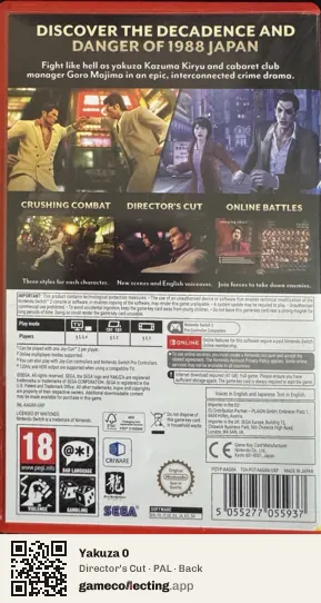 Yakuza 0 Nintendo Switch 2, PAL box back