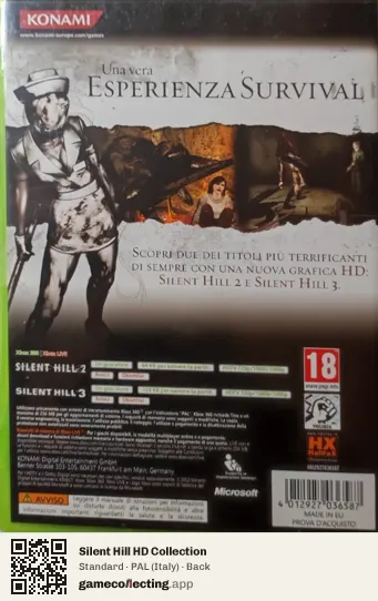 Silent Hill HD Collection Xbox 360, Italy box back