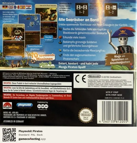 Playmobil: Pirates Nintendo DS, PAL box back