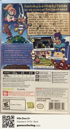 Ittle Dew 2+ Nintendo Switch, NTSC box back