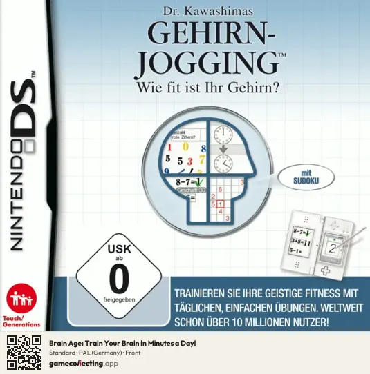 Brain Age: Train Your Brain in Minutes a Day! Nintendo DS, Germany box front