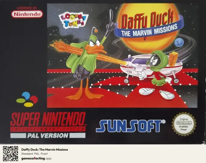 Daffy Duck: The Marvin Missions Super Nintendo Entertainment System, PAL box front