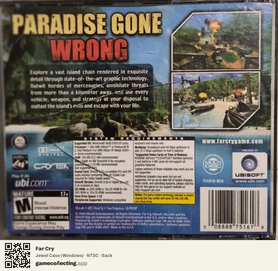 Far Cry Computer, NTSC box back