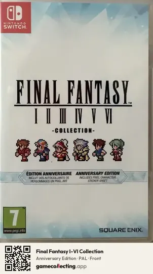 Final Fantasy I-VI Collection Nintendo Switch, PAL box front