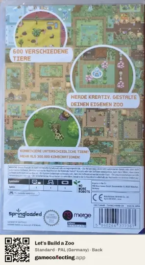 Let's Build a Zoo Nintendo Switch, Germany box back