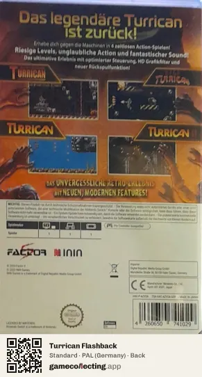 Turrican Flashback Nintendo Switch, Germany box back