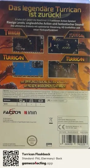 Turrican Flashback Nintendo Switch, Germany box back