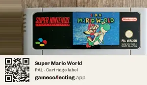 Super Mario World Super Nintendo Entertainment System, PAL cartridge label