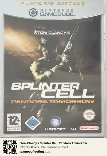 Tom Clancy's Splinter Cell: Pandora Tomorrow Nintendo GameCube, Germany box front