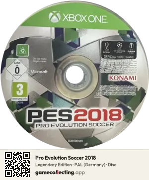 Pro Evolution Soccer 2018 Xbox One, PAL disc