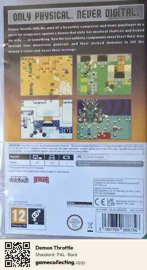 Demon Throttle Nintendo Switch, PAL box back