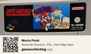 Mario Paint Super Nintendo Entertainment System, PAL cartridge label