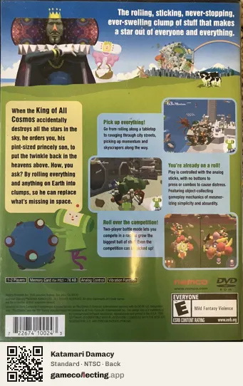 Katamari Damacy PlayStation 2, NTSC box back
