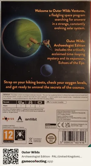 Outer Wilds Nintendo Switch, United Kingdom box back