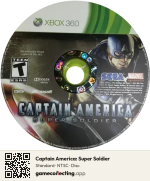 Captain America: Super Soldier Xbox 360, NTSC disc