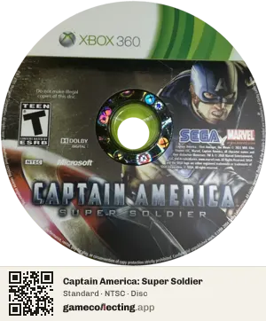 Captain America: Super Soldier Xbox 360, NTSC disc