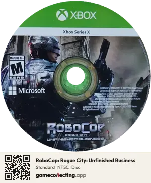 RoboCop: Rogue City: Unfinished Business Xbox Series X, NTSC disc