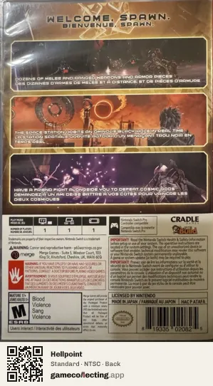 Hellpoint Nintendo Switch, NTSC box back