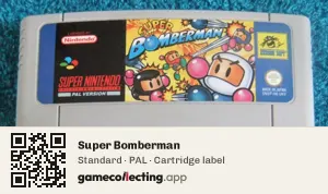 Super Bomberman Super Nintendo Entertainment System, PAL cartridge label