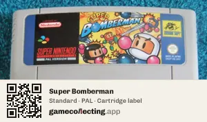 Super Bomberman Super Nintendo Entertainment System, PAL cartridge label