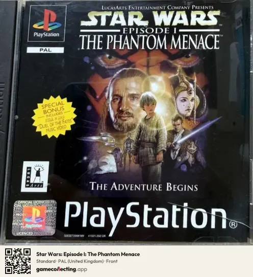 Star Wars: Episode I: The Phantom Menace PlayStation, United Kingdom box front