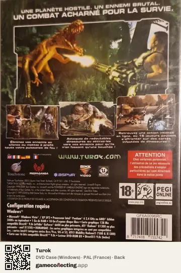 Turok Computer, France box back