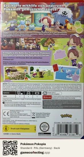 Pokémon Pokopia Nintendo Switch 2, Germany box back