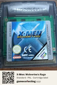 X-Men: Wolverine's Rage Game Boy Color, PAL cartridge label