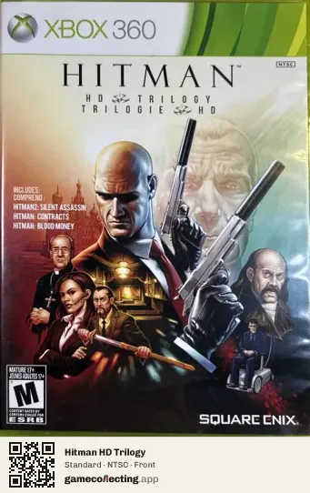 Hitman HD Trilogy Xbox 360, NTSC box front