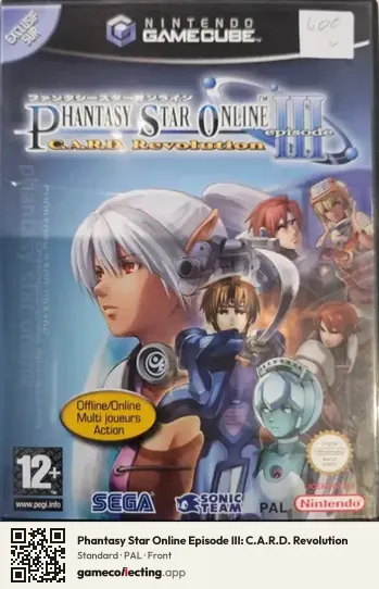 Phantasy Star Online Episode III: C.A.R.D. Revolution Nintendo GameCube, PAL box front