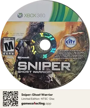 Sniper: Ghost Warrior Xbox 360, NTSC disc