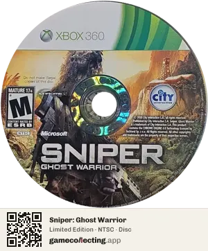 Sniper: Ghost Warrior Xbox 360, NTSC disc