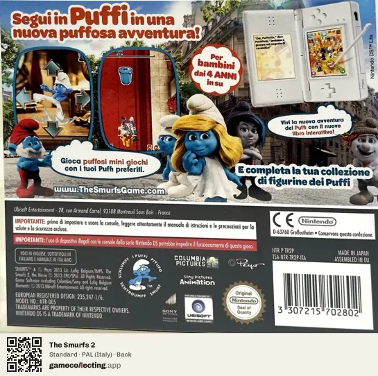 The Smurfs 2 Nintendo DS, Italy box back