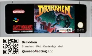 Drakkhen Super Nintendo Entertainment System, PAL cartridge label